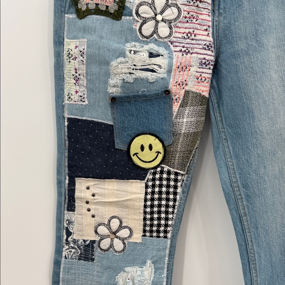 BDG Colorful Patchwork Flare Jeans Size 26 Artsy - Picture 3 of 10